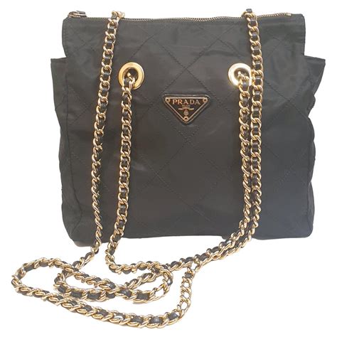 prada black bag with gold chain|prada outlet shoulder bags.